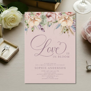 Kärlek i Blom Love In Bloom Dusty Rosa Vildblomma  Inbjudningar