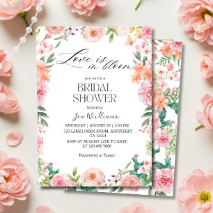 Kärlek i Blom Love in Bloom Vårträdgård Blommig Br Inbjudningar