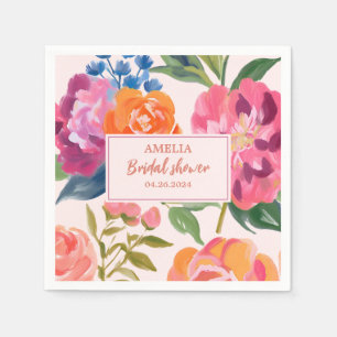 Kärlek i blommigt Möhippa Bord dekaner i blomman Pappersservett