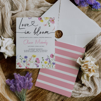 Kärlek i Blommigten Bloom Möhippa Inbjudningar