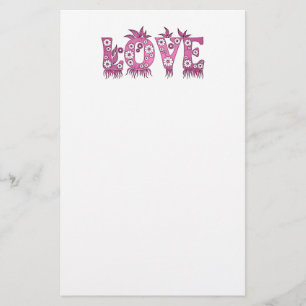 Kärlek (i blommor) brevpapper