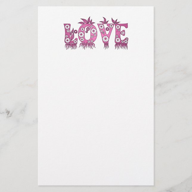 Kärlek (i blommor) brevpapper (Framsida)