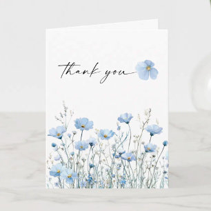 Kärlek i Blomning Blå Bröllopsdusch Vikt Takkort Tack Kort