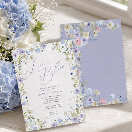 Kärlek i Blomning Blommande Lila Bröllopsfest Inbjudningar