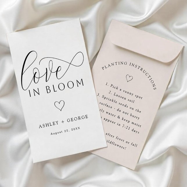 Kärlek i Blomning • Bröllopsfröpaket Kuvert Favori Reklamblad (DIY Seed Packet Favor)