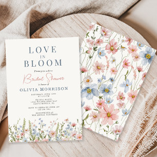Kärlek i blomning Elegant trädgårdsblommig bröllop Inbjudningar