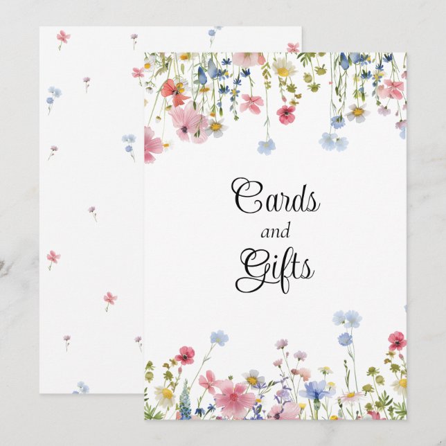 Kärlek i blomning Vilda blommor gåvor skylt (Fram/baksida)