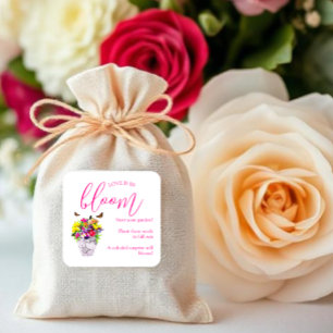 Kärlek i Blomsterträdgården Bloom Bröllop Seeds Fa Fyrkantigt Klistermärke