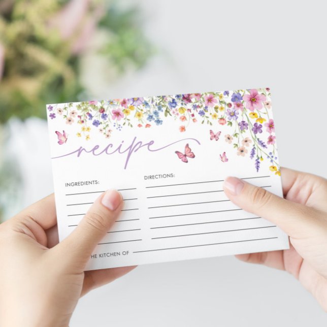 Kärlek i Bloom Blommigt Butterfly Möhippa Tilläggskort (Love in Bloom Floral Butterfly Bridal Shower Enclosure Card)