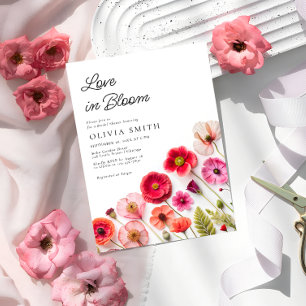 Kärlek i Bloom Blommigt Chic Möhippa Inbjudan