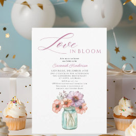 Kärlek i Bloom Blommigt Mason Burk Möhippa Inbjudningar