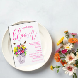 Kärlek i Bloom Blommigt Rehearsal Middag Inbjudningar