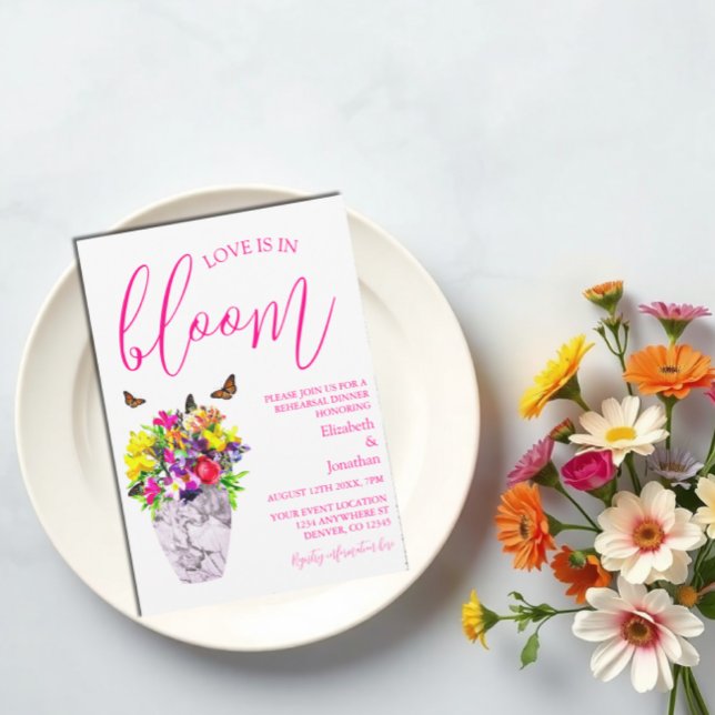 Kärlek i Bloom Blommigt Rehearsal Middag Inbjudningar (Skapare uppladdad)