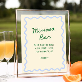 Kärlek i Bloom Blue Grönt Mimosa Pub Poster