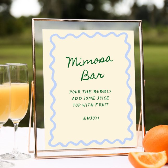 Kärlek i Bloom Blue Grönt Mimosa Pub Poster (Skapare uppladdad)