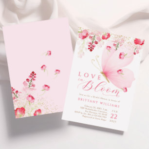 Kärlek i Bloom Butterfly Möhippa Inbjudningar