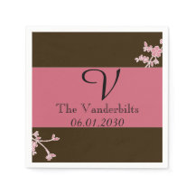 Kärlek i Bloom Cherry Blommar Monogram Bröllop