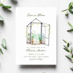 Kärlek i Bloom Greenhouse Garden Möhippa Inbjudningar