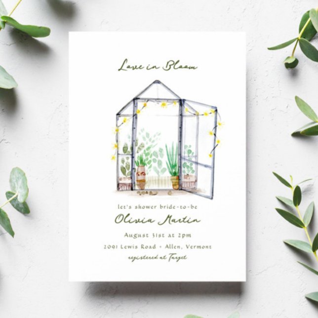 Kärlek i Bloom Greenhouse Garden Möhippa Inbjudningar (Skapare uppladdad)