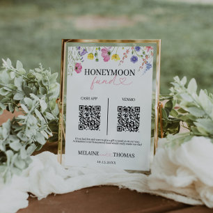 Kärlek i Bloom Honeymoon Fund Sign Poster