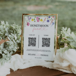 Kärlek i Bloom Honeymoon Fund Sign Poster