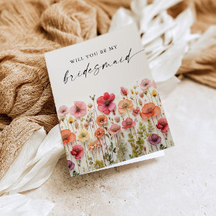 Kärlek i Bloom kommer du att bli mitt Bridesmaid-k Tack Kort
