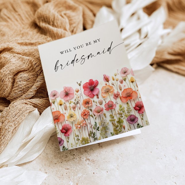 Kärlek i Bloom kommer du att bli mitt Bridesmaid-k Tack Kort (Skapare uppladdad)