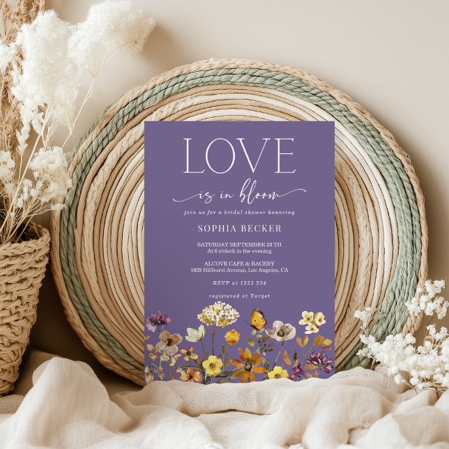Kärlek i Bloom Lavender Inbjudningskort för möhipp (Skapare uppladdad)