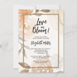 Kärlek i Bloom Peach Blommigt Möhippa Inbjudningar