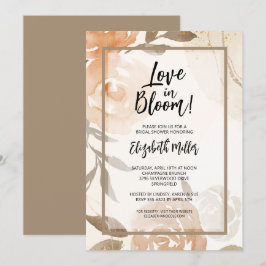 Kärlek i Bloom Peach Blommigt Möhippa Inbjudningar