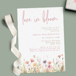 Kärlek i Bloom Rosa Vild Flowers Möhippa Inbjudningar