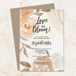 Kärlek i Bloom Rustic Peach Flowers Möhippa Inbjudningar