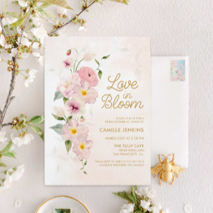 Kärlek i Bloom Vår Blommigt Möhippa Inbjudningar