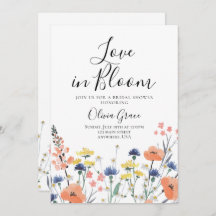Kärlek i Bloom Wildblomma inbjudningskort för möhi