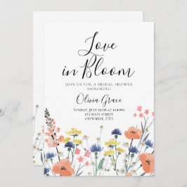 Kärlek i Bloom Wildblomma inbjudningskort för möhi