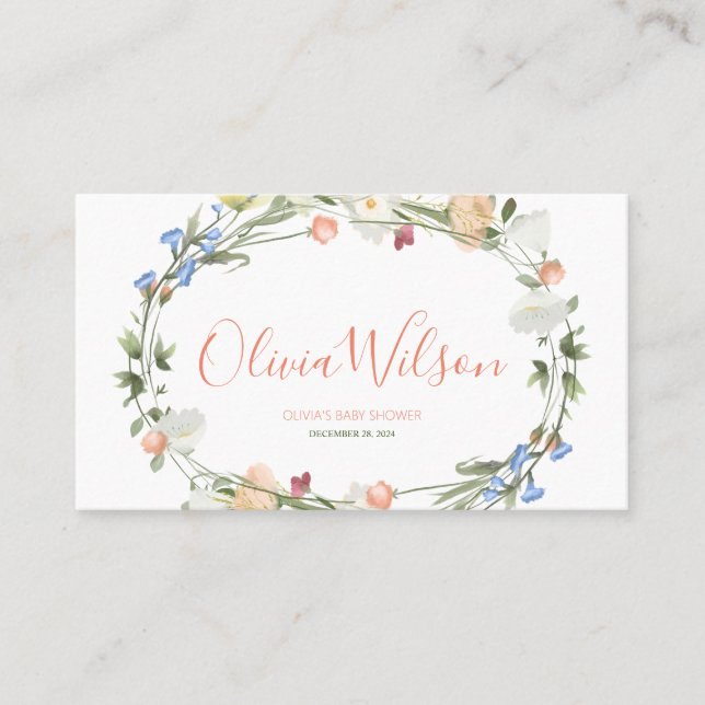 Kärlek i bloom Wildblomma Placeringskort (Framsida)