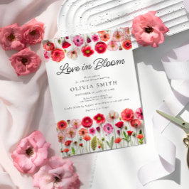 Kärlek i Bloom Wildblomme Möhippa Inbjudan