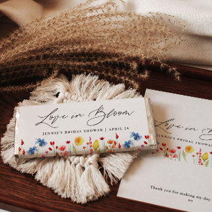 Kärlek i Bloom Wildblommor Candy Pub Wrapper Flygblad