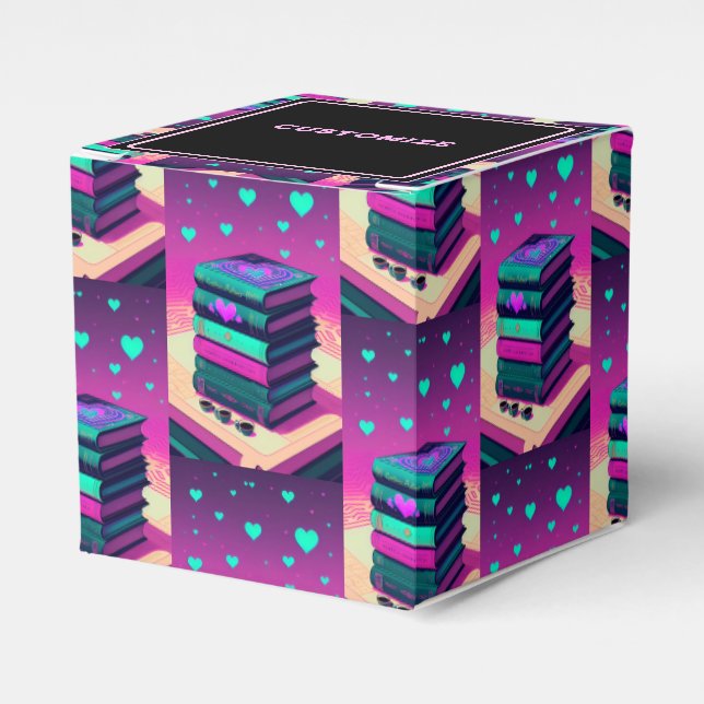 Kärlek i Bokar Rosa Cube Presentaskar (Framsidan Sidan)