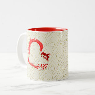 Kärlek i ditt hjärt-två-tonkaffe mugg