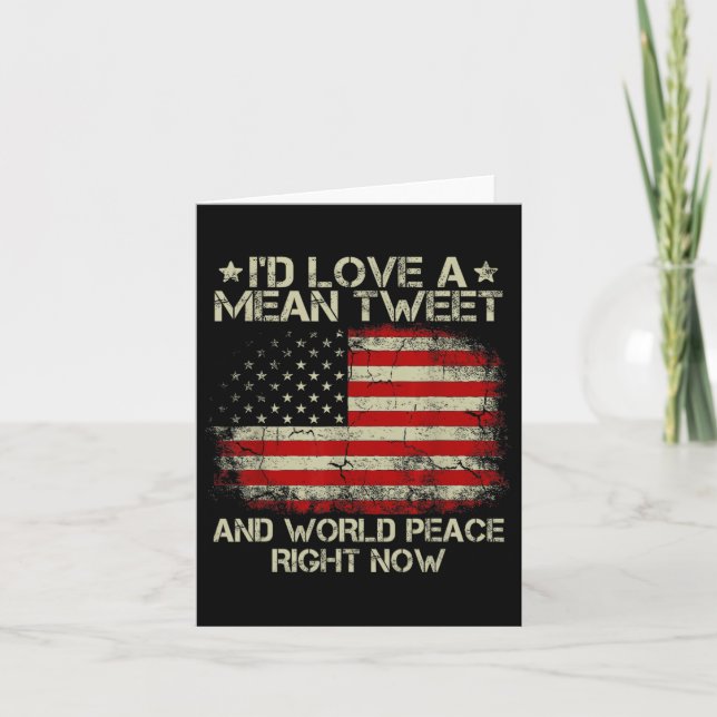 Kärlek i Elaket Tweet och World Peace Höger nu Kort (Framsida)