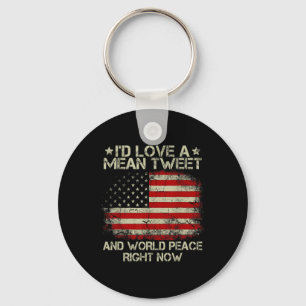 Kärlek i Elaket Tweet och World Peace Höger nu Nyckelring