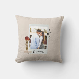 Kärlek i Elegant Script Photo med Heart Kudde