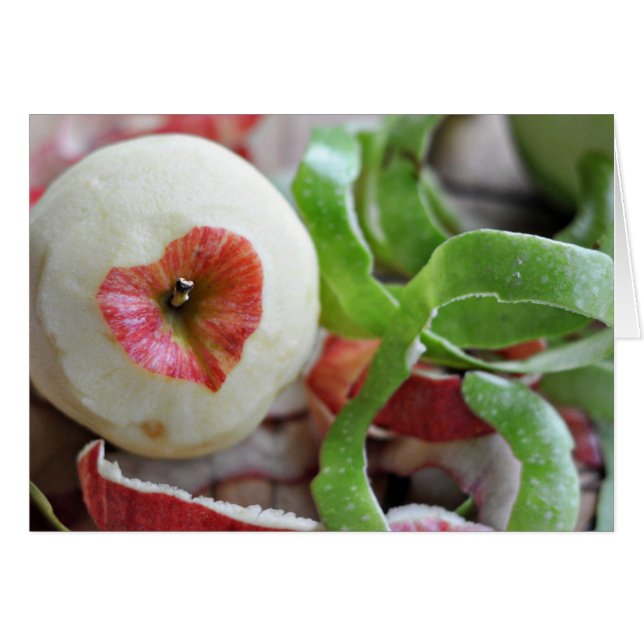 Kärlek i ett äpple hälsningskort (Framsidan Horizontal)