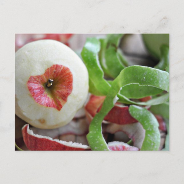 Kärlek i ett äpple vykort (Framsida)