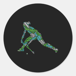 Kärlek i Fält Hockey Runt Klistermärke