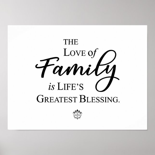 Kärlek i familjen är livets Underbarare välsignand Poster (Framsidan)