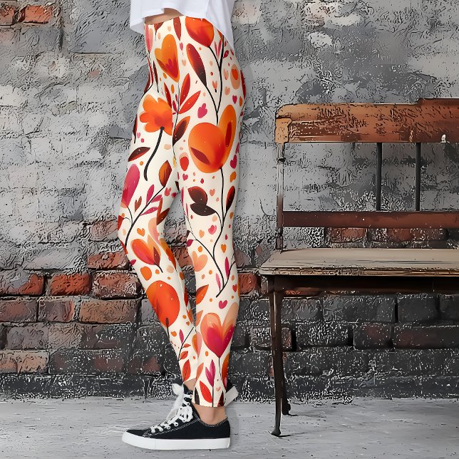 Kärlek i full blom: Alla hjärtans dag Leggings (Heartfelt Blooms Valentine's Day Leggings)