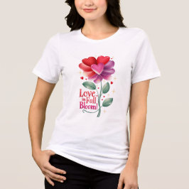 Kärlek i Fullt Bloom Heart Flower Design T Shirt