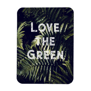 Kärlek i Grönten: Mörk grönt Fern Löv Botanic Magnet